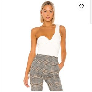 Privacy Please White One-Shoulder Bodysuit